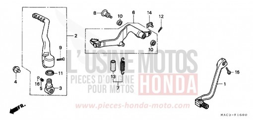 PEDALE DE CHANGEMENT/PEDALE DE FREIN/BIE. DE DEMARREUR DE KICK CR500R1 de 2001